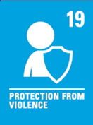 Image shows the United Nations rights of the child number 19 protection from violence