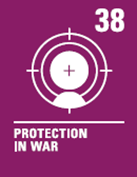 Image shows the United Nations Rights of the Child number 38 - Protection in war