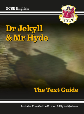 Image shows the cover of the CGP GCSE English Dr Jekyll and Mr Hyde revision guide