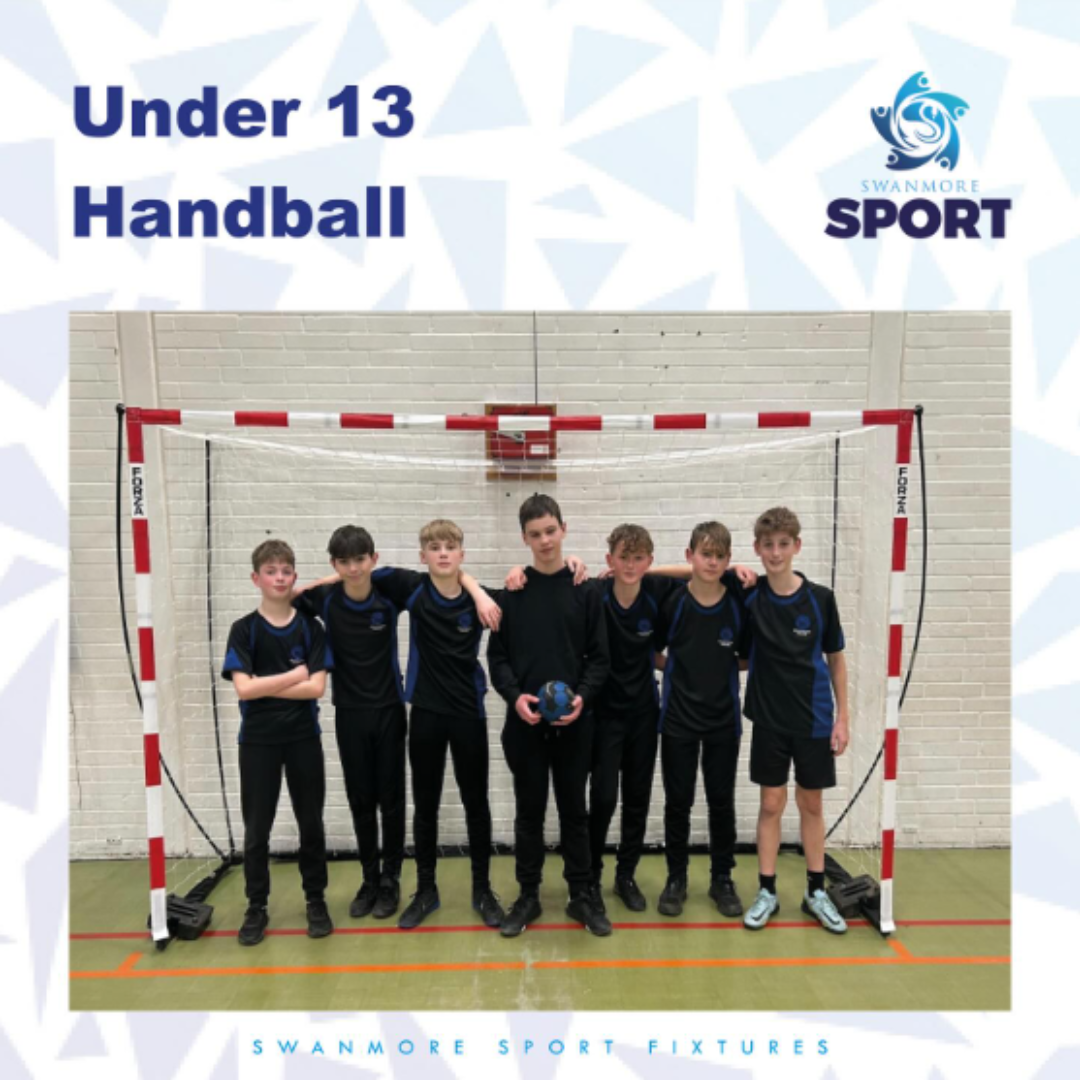 Image shows members of the under 13 handball team