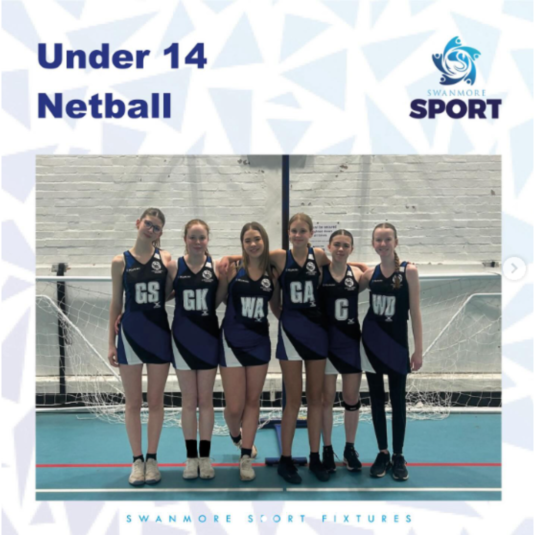 Image shows members of the U14 netball team