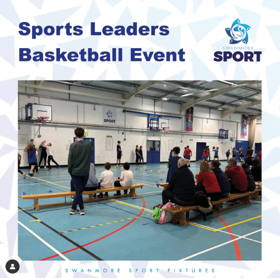 Image shows the basketball event taking place in the Swanmore Sports Hall 