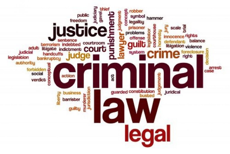 Image shows a word cloud containing phrases related to Law