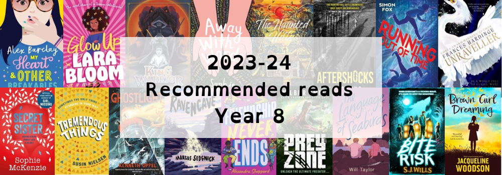 Image shows books that are recommended for Year 8 pupils